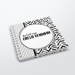 Invulboek SilliBeads - Jij bent mijn liefste vriendin - Hardcover Wire-o (REEKS ZWART/WIT)