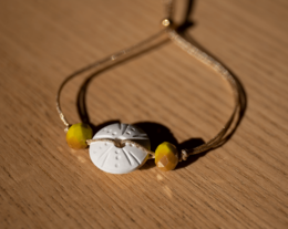 Faceted sea urchin aromatherapy bracelet