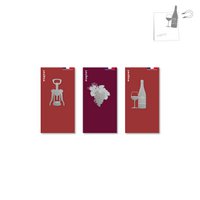 Assortment of 9 metal magnets - Burgundy oenology