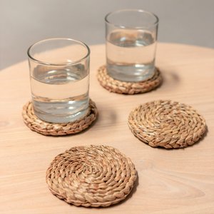 Coasters Woven from Seagrass Set of 4 or 8 Handmade Round Coasters SUKU