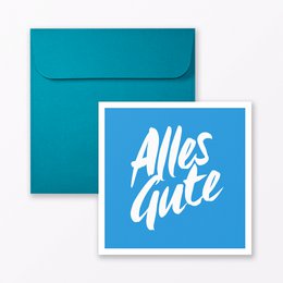 Glückwunschkarte "Alles Gute" quadratisch inkl. Umschlag