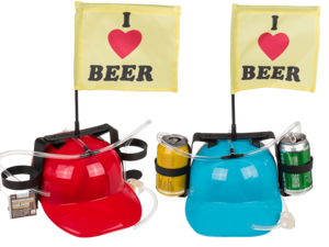 Drinkhelm, ik hou van bier met vlag,