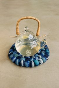 Blauwe onderzetter groot ø 20cm