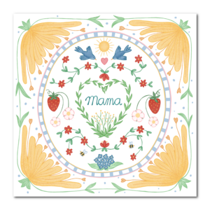 Mama -Karte mit Blumen - schwedischer Stil