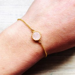 Margaux natuursteen armband verguld zilver