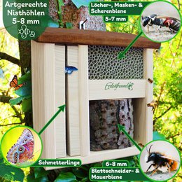 ERDENFREUND® Wildbienenhotel mit Schmetterlingshaus