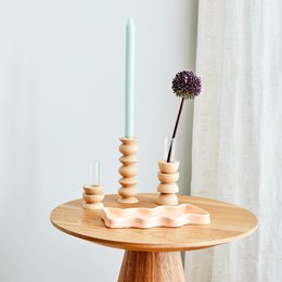 Ceramic Wave Tray - Rectangle Peach