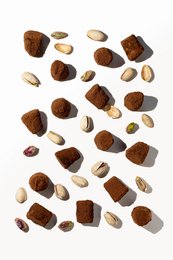  Chocolate truffles with pistachio nuts, available in 250g, 500g, 1kg, and 3kg sizes. Rich, indulgent chocolate treats with a crunchy pistachio center.