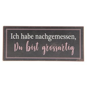 Tekstbord 30x13 cm Bruin Metaal Wandbord