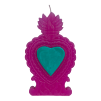 Kitsch Kitchen Folclorico candle Milagro heart purple