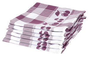 100% Baumwolle Geschirrtuch-Set 6-teilig Kirschrot