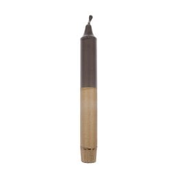 Tall, cylindrical dinner candle in a black and gold dip-dye design.