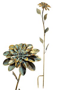 MILAGA Decoratieve metalen bloem 21x21x125cm om in te plakken