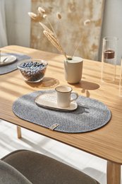 Vilten placemat ovaal STELLE grijs