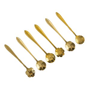 Goldene verschiedene Blumendesserts - 6 -Set von 6
