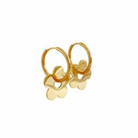 Gold Flower Hoop Earrings