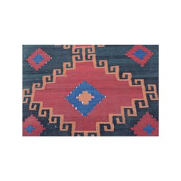Alfombra Kilim Gris Rojizo Moderna