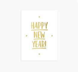 Cartolina - Felice Anno Nuovo - Lamina d'oro