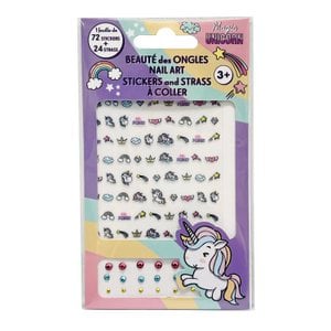 UNICORN nail stickers and rhinestones