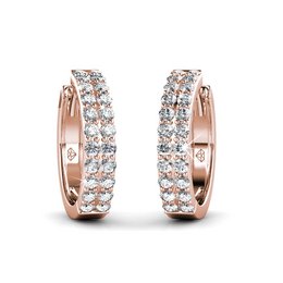Boucles d'oreilles Glamour - Or Rosé et Cristal