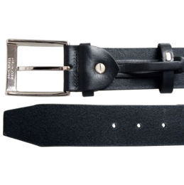 Ceinture en cuir de bride 40 mm Noir