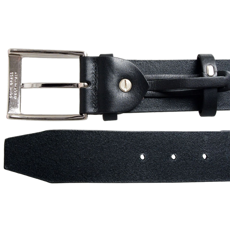 Ceinture en cuir de bride 40 mm Noir