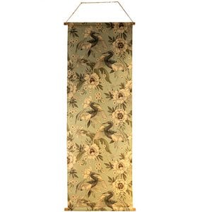 Muurschildering Crane Peony, B70cm, H97cm, pistache