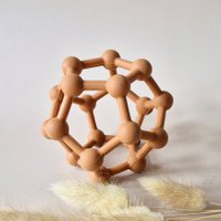 Silicone Flexible motor skills ball with bulbs - rust