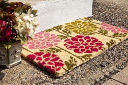 Dahlias Handwoven Coconut Fiber Doormat