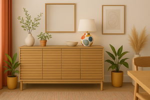 Tanner dressoir met vier deuren in vlas