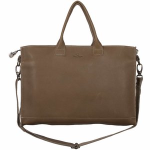 Laptop bag Rients - Leather / cowhide | Sand / Dalmatian