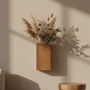 Nora teakhouten droogbloemhouder - 15x4,5x25 cm