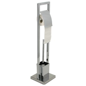 ROLHOUDER MET CHROOM BORSTELHOUDER _75X18X18CM LL87257