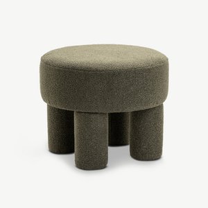 Silas Bouclé Pouf, Green