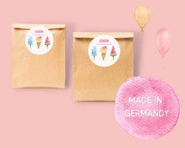 IJszakjes met sticker - cadeauzakje voor ijsjes voor kinderverjaardagsfeestjes