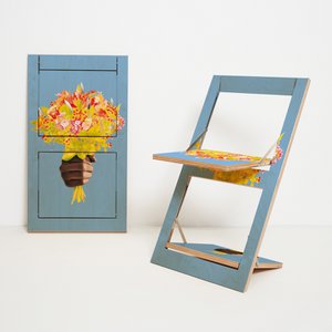 Fläpps Folding Chair - Messerblumen (print on both sides)