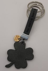 Keyring clover 4 antracita text
