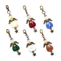 Guardian angel “fairy with star” keychain, set of 6, bronze