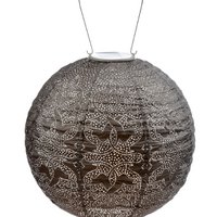 Lumiz Solar Lampion Marrakesh Round - Solar garden lighting - 30 cm - Taupe