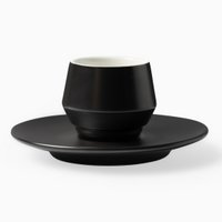 CUP AND SAUCER MATT BLACK 70 CC DOUBLE WALL MANIKO