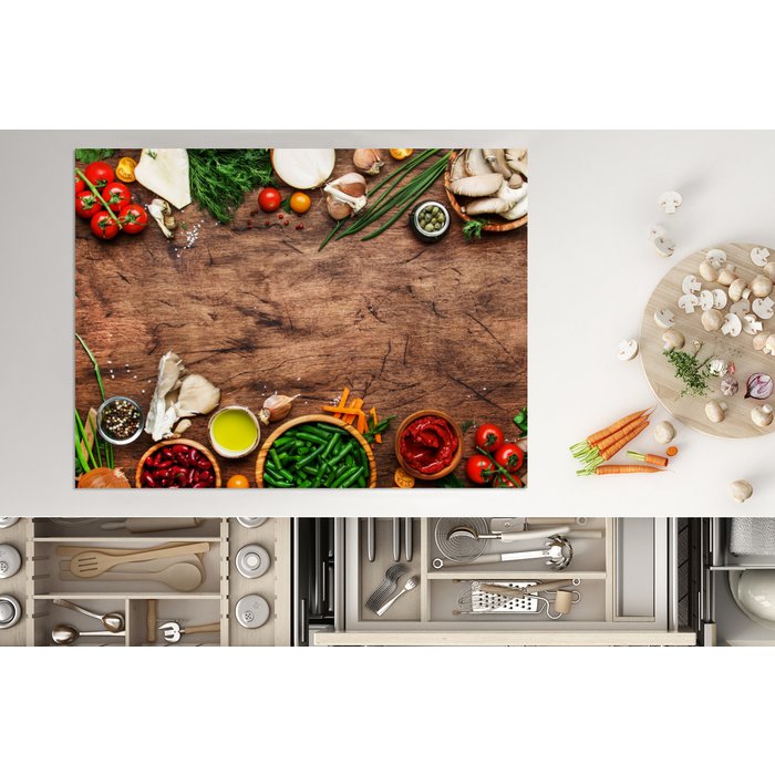 MuchoWow - Tableau sur toile Table rustique dans la cuisine