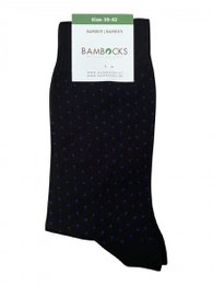 Bambocks Bambussocken 4-Paar schwarz / blau gepunktet
