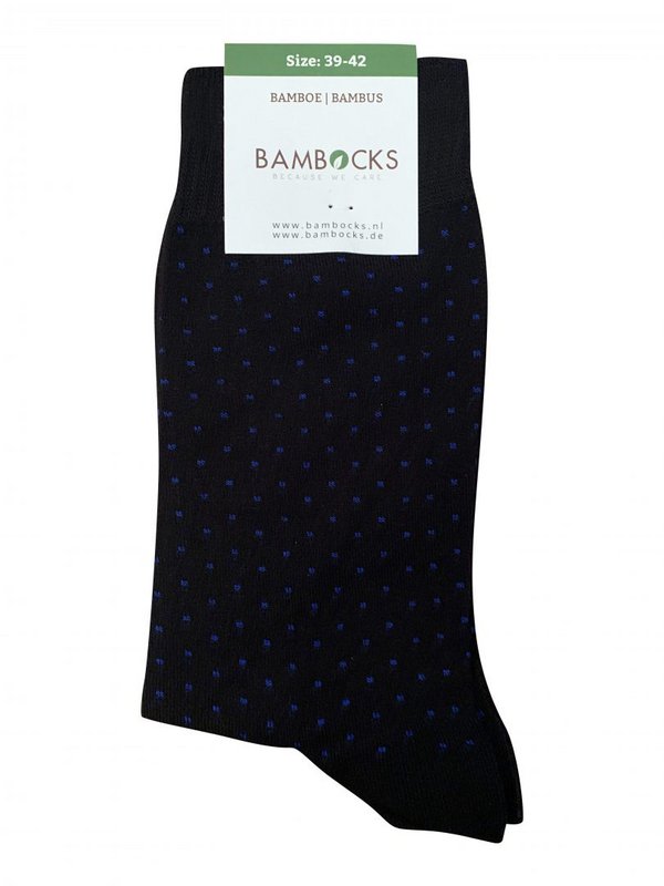 Bambocks Bambussocken 4-Paar schwarz / blau gepunktet