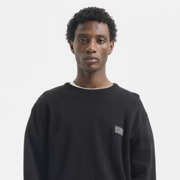  Black knit sweater, crew neck, long sleeves, casual men's pullover, available multiple colors sizes