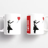 Banksy Ceramic Mug 325ml -  Girl With Red Balloon
