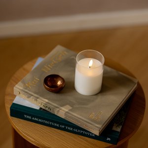 LED-Stumpenkerze Luna weiß im Glas Ø 7,5 x 10 cm