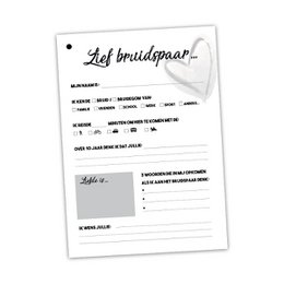 Gastenboek invulkaarten 50 pers. - Groen