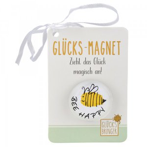 Geluksmagneet van glas, bij