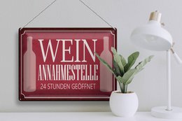 Tabliczka blaszana z informacją o punkcie przyjmowania wina 40x30 cm przez całą dobę