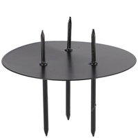 Metal candle holder Arne 3 picks, smooth, D8cm, black